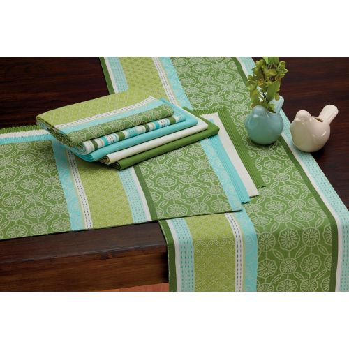  [아마존베스트]DII 100% Cotton Basic Ribbed Placemat Set, Set of 6, Aqua 6 Count