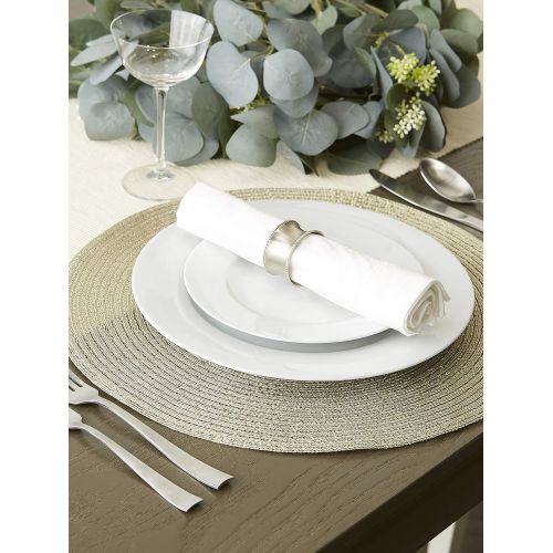  [아마존베스트]DII CAMZ37627 Round Woven PP PLACEMAT Set/4, Champagne Gold 4 Count