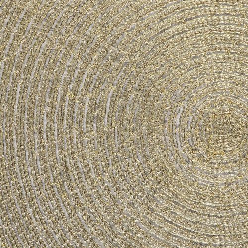  [아마존베스트]DII CAMZ37627 Round Woven PP PLACEMAT Set/4, Champagne Gold 4 Count