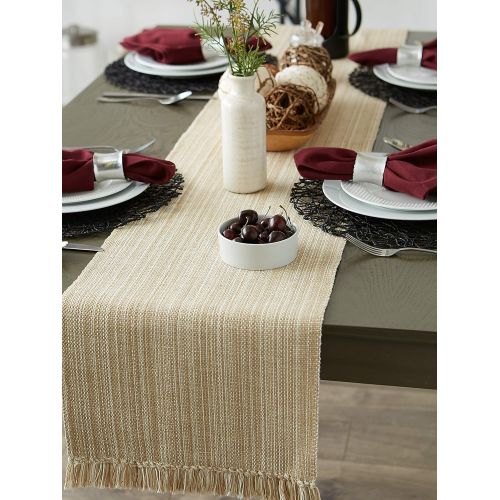  [아마존베스트]DII Varigated Tabletop Collection, Table Runner, 13x72, Taupe