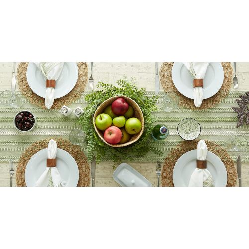  [아마존베스트]DII Farmhouse Braided Table Runner, 15x72, Antique Green