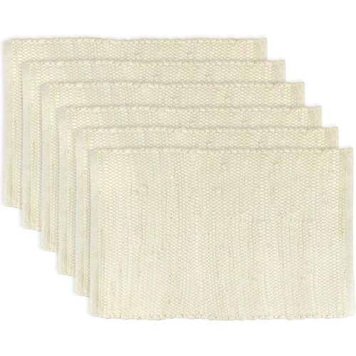  [아마존베스트]DII Handmade Chindi Tabletop Reversable & Machine Washable, Placemat 13x19, Natural 6 Count