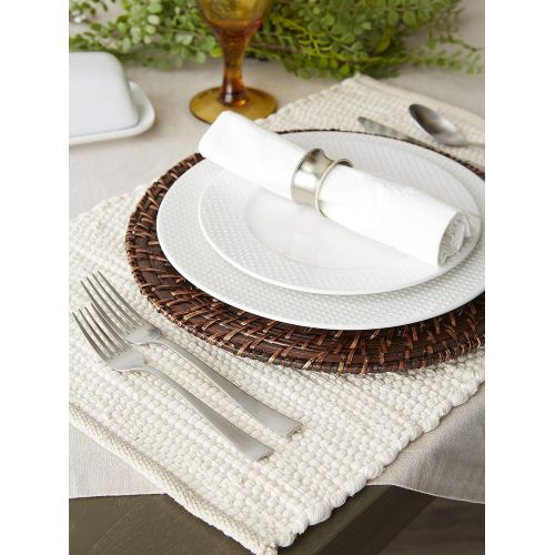  [아마존베스트]DII Handmade Chindi Tabletop Reversable & Machine Washable, Placemat 13x19, Natural 6 Count