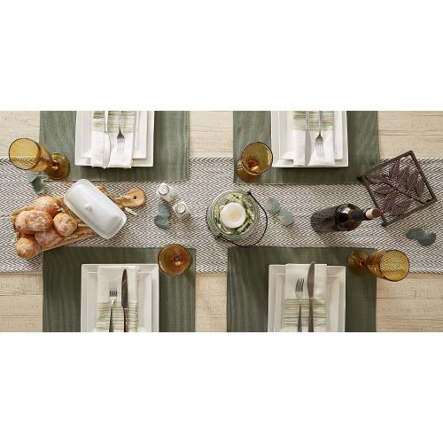  [아마존베스트]DII Braided Farmhouse Table Runner, 15 x 72 inches, Gray