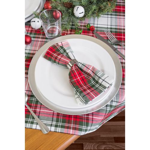  [아마존베스트]DII Christmas Plaid Collection Napkin, 20x20, Red & Green 6 Count