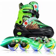 DIKASHI Roller Blades Skates for Kids Boys , Inline Skates for Kids Boys Ages 6 - 12 Indoor Outdoor with Light UP Wheels