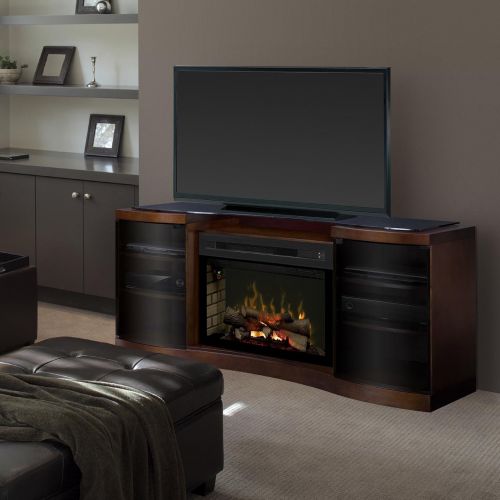  DIMPLEX Acton Media Console Electric Fireplace with Logs Walnut/1500