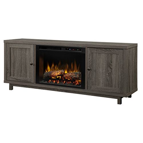  DIMPLEX Jesse TV Stand Electric Fireplace, 120V, 1500W, 12.5 Amps, Iron Mountain Grey