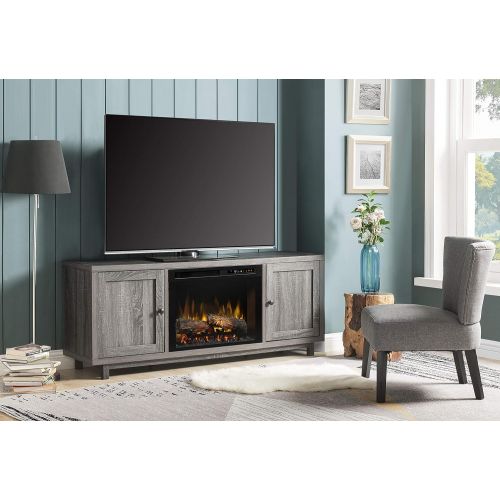  DIMPLEX Jesse TV Stand Electric Fireplace, 120V, 1500W, 12.5 Amps, Iron Mountain Grey