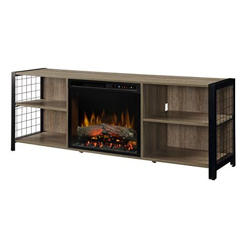  DIMPLEX Asher Media Console Electric Fireplace with Logs Tudor OAK/1500