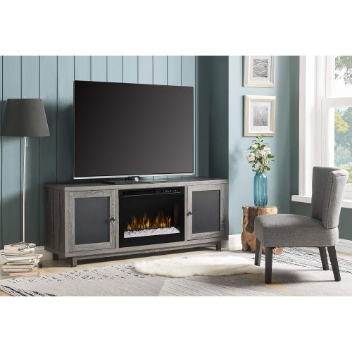  Dimplex Jesse TV Stand Electric Fireplace (Model: GDS26G8-1908IM), 120V, 1500W, 12.5 Amps, Iron Mountain Grey