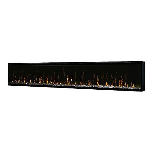  DIMPLEX Excite 100 Linear Electric Fireplace with Ceramic Heater, Glass Crystal Ember, Multi-Color Flame Effect & Remote Control - Black, REL10