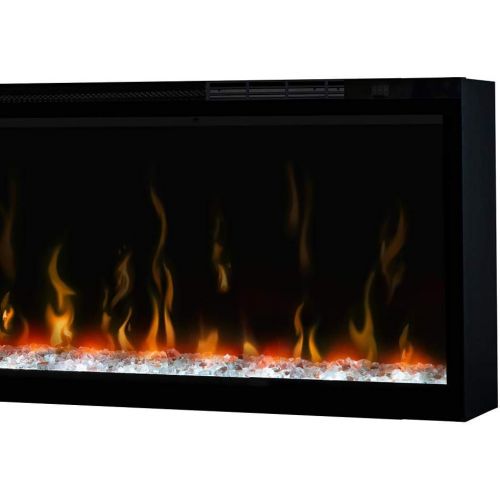  DIMPLEX Excite 100 Linear Electric Fireplace with Ceramic Heater, Glass Crystal Ember, Multi-Color Flame Effect & Remote Control - Black, REL10