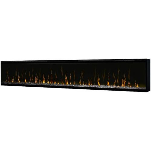  DIMPLEX Excite 100 Linear Electric Fireplace with Ceramic Heater, Glass Crystal Ember, Multi-Color Flame Effect & Remote Control - Black, REL10