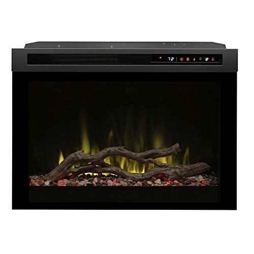  DIMPLEX DF26DWC-PRO DF26DWC-PRO Multi-Fire XHD PRO 5118 BTU / 1500W 26 Inch Wide Built-in Vent-Free Electric Fireplace with Acrylic Ice and Driftwood River Rock Media and Remote Co
