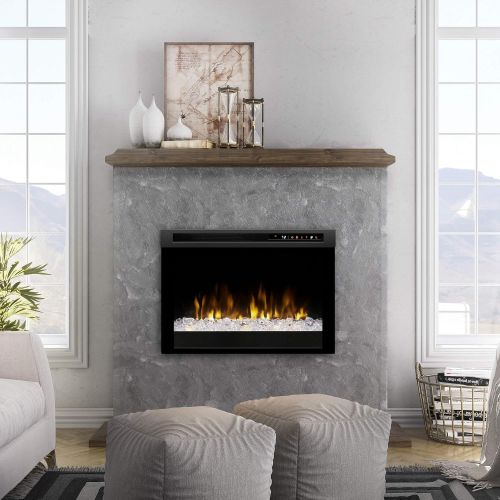  DIMPLEX DF26DWC-PRO DF26DWC-PRO Multi-Fire XHD PRO 5118 BTU / 1500W 26 Inch Wide Built-in Vent-Free Electric Fireplace with Acrylic Ice and Driftwood River Rock Media and Remote Co