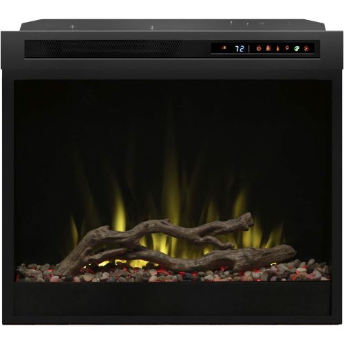  DIMPLEX DF28DWC-PRO DF28DWC-PRO Multi-Fire XHD PRO 5118 BTU / 1500W 28 Inch Wide Built-in Vent-Free Electric Fireplace with Acrylic Ice and Driftwood River Rock Media and Remote Co