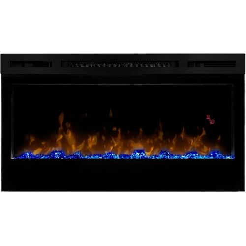  Dimplex Prism 34 Electric Fireplace & Driftwood Log Kit - Black, BLF3451 & LF34DWS-KIT