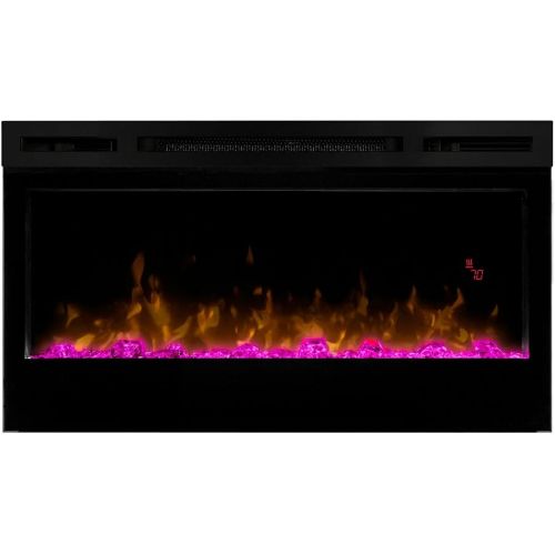  Dimplex Prism 34 Electric Fireplace & Driftwood Log Kit - Black, BLF3451 & LF34DWS-KIT