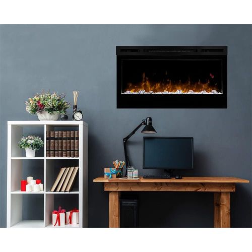  Dimplex Prism 34 Electric Fireplace & Driftwood Log Kit - Black, BLF3451 & LF34DWS-KIT