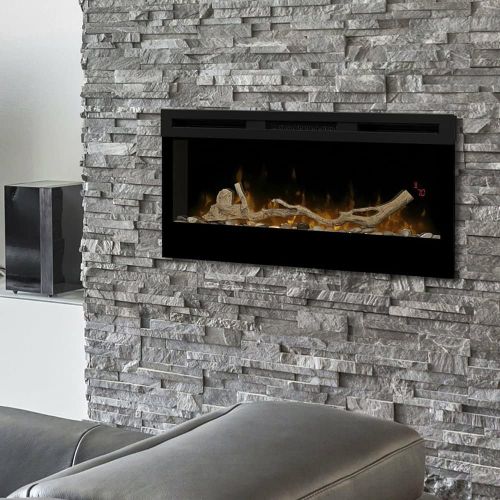  Dimplex Prism 34 Electric Fireplace & Driftwood Log Kit - Black, BLF3451 & LF34DWS-KIT