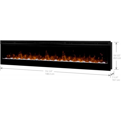  Dimplex Prism Series 74 Wall-Mounted Linear Electric Fireplace with Acrylic Ember Bed (BLF7451)