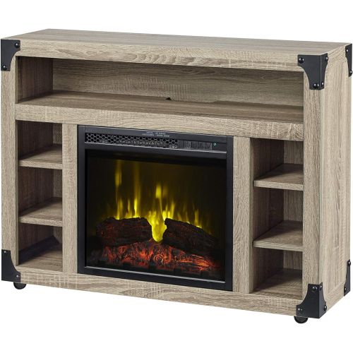  DIMPLEX Chelsea TV Stand with 18 Electric Fireplace, (Model: C3P18LJ-2086DO), 120V, 1500W, 12.5 Amps, Distressed Oak