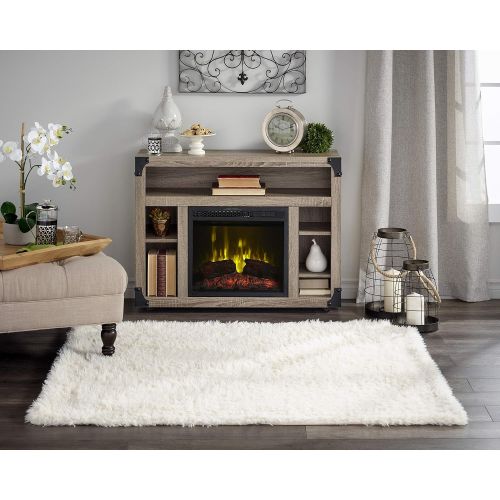  DIMPLEX Chelsea TV Stand with 18 Electric Fireplace, (Model: C3P18LJ-2086DO), 120V, 1500W, 12.5 Amps, Distressed Oak