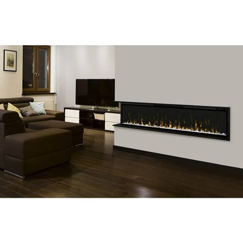  Dimplex Ignite XL 74 Built-in Linear Electric Fireplace with Optional Driftwood Kit - Black, XLF74 & LF74DWS-KIT