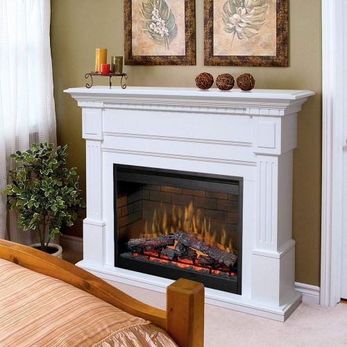  54.8 Dimplex Essex White Purifire Electric Fireplace - GDS30L3-1086W, Mantel