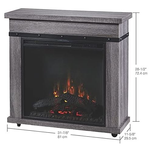  DIMPLEX Morgan Mantel with 23 Electric Fireplace, (Model: C3P23LJ-2085CO), 120V, 1500W, 12.5 Amps, Charcoal Oak