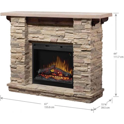  DIMPLEX SMP-904-ST Fieldstone Pine and Stone-look Electric Fireplace Mantel GDS26L5-904ST