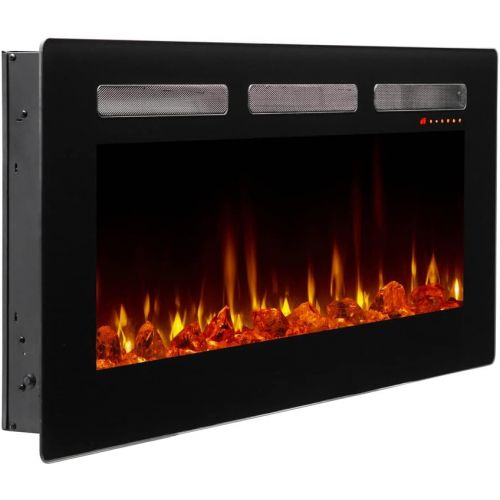  Dimplex Sierra 48 Linear Electric Fireplace (Model: SIL48), 120V, 1400W, 11.7 Amps, Black