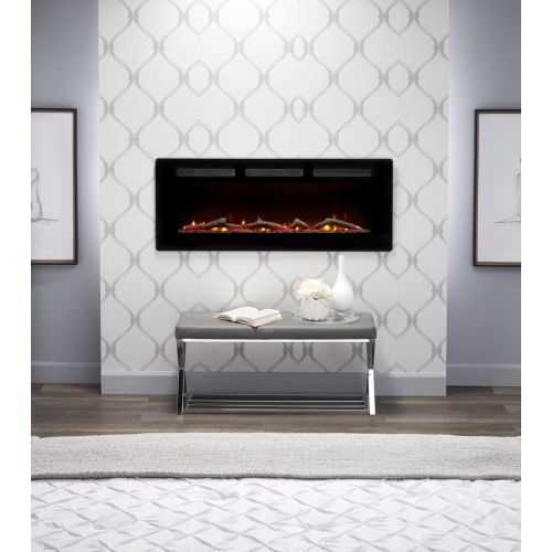  Dimplex Sierra 48 Linear Electric Fireplace (Model: SIL48), 120V, 1400W, 11.7 Amps, Black