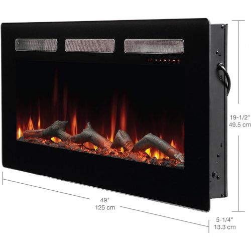  Dimplex Sierra 48 Linear Electric Fireplace (Model: SIL48), 120V, 1400W, 11.7 Amps, Black