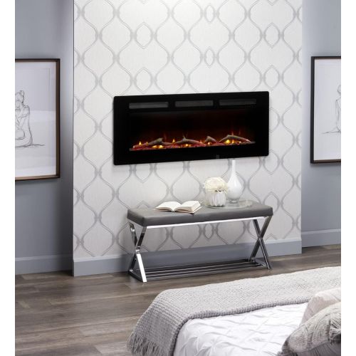  Dimplex Sierra 48 Linear Electric Fireplace (Model: SIL48), 120V, 1400W, 11.7 Amps, Black