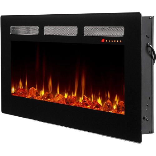  Dimplex Sierra 48 Linear Electric Fireplace (Model: SIL48), 120V, 1400W, 11.7 Amps, Black