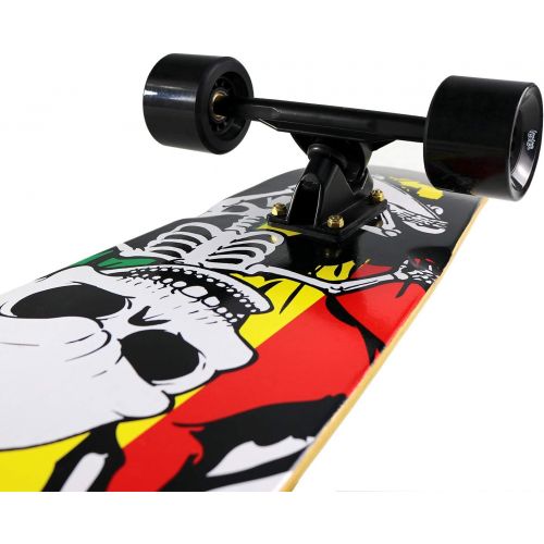  [아마존베스트]DINBIN 42 Inch Drop Through 8 Ply Maple Complete Longboards Skateboard,Cruising,Freeride Slide,Freestyle and Downhill Freestyle Cruiser for Teens or Adults