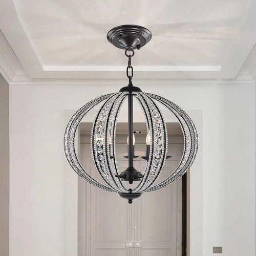  DINGGU 5 Lights Antique Black Iron Chandelier for Living Room Bedroom Dinner Room W21.5XH20.5