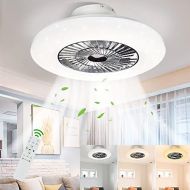 [아마존베스트]DINGLILIGHTING DLLT LED Remote Ceiling Fan with Light Kit-40W Modern Dimmable Ceiling Fan Lighting, 7 Invisible Blades Ceiling Fans, 23 Inch Ceiling lighting Fixture Flush mount, 3 Color Changeab