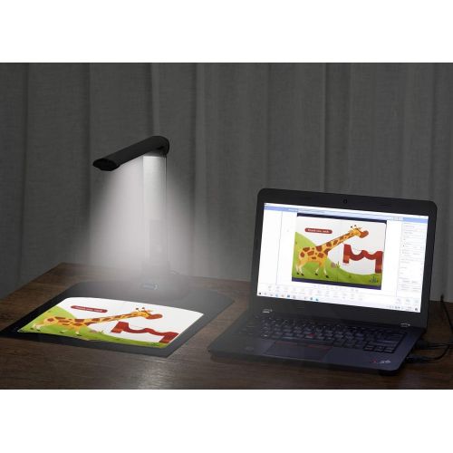  [아마존베스트]DINGYI Portable 8MP USB Document Camera Scanner with Auto-Focus and LED Supplemental Light. Excellent for Teacher Web Classroom Library and Office Conferencing