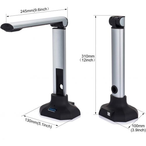  [아마존베스트]DINGYI Portable 8MP USB Document Camera Scanner with Auto-Focus and LED Supplemental Light. Excellent for Teacher Web Classroom Library and Office Conferencing