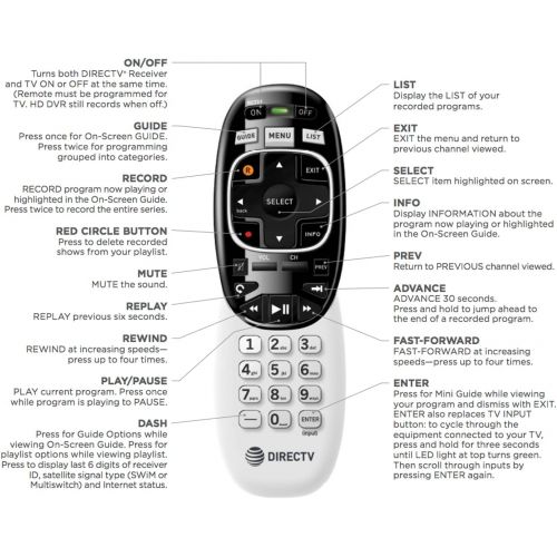  [아마존베스트]DIRECTV 2 Pack RC73 IR/RF Remote Control