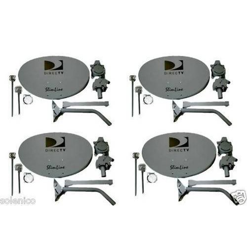  LOT 4 SLIMLINE DIRECTV DTV DISH ANTENNAS KAKU HD MPEG4 WMONOPOLES NO LNBF