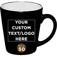 Custom Ceramic Coffee Latte Mugs 12 oz. Set of 50, Personalized Bulk Pack - Perfect for Coffee, Tea, Espresso, Hot Cocoa, Other Beverages - White