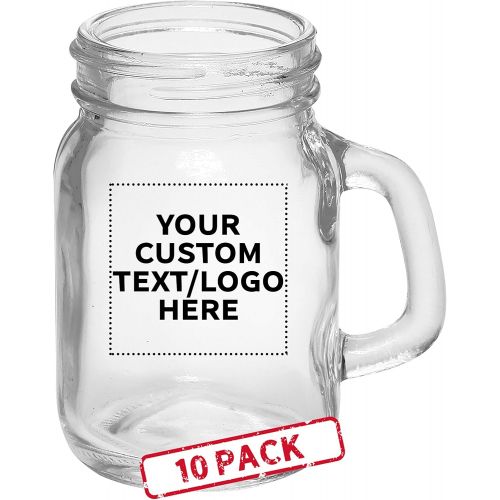  [아마존베스트]DISCOUNT PROMOS 4.5 oz. Mason Jar Sampler Glasses - 10 pack - Customizable Text, Logo - Clear