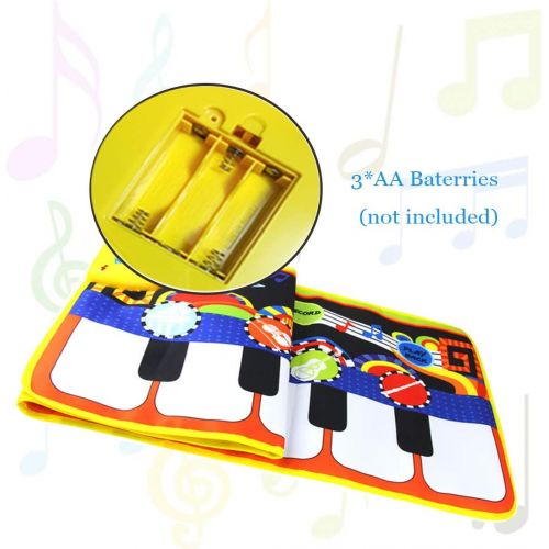  [아마존베스트]DITHIN 1 2 3 Year Old Boy Gifts, Piano Music Mat for Kids Floor Piano Playmat Dance Mat Musical Educational Toys for 1-3 Year Old Toddler Baby Boys Girls Xmas Christmas Birthday Gifts for