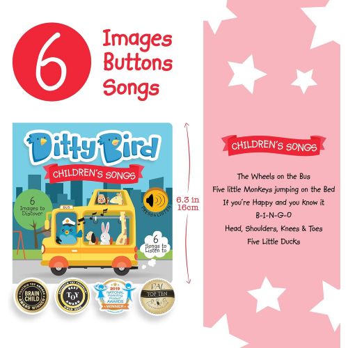  [아마존베스트]DITTY BIRD Baby Sound Book: Our Children’s Songs Musical Book is The Perfect Toys for 1 Year Old boy and 1 Year Old Girl Gifts. Educational Music Toys for Toddlers 1-3. Award-Winni