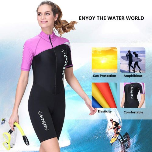  DIVE&SAIL Women 1.5mm Neoprene Shorty Westuit UPF 50+ UV Protection Quick Dry Dive Skin