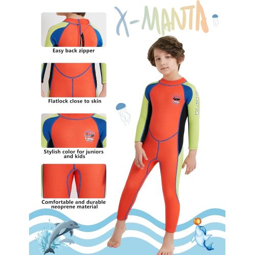  DIVE & SAIL Kids Wetsuit 2.5mm Neoprene Keep Warm for Diving Swimming Canoeing UV Protection